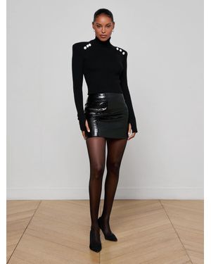 L'Agence Gerard Croc Mini Skirt - Black