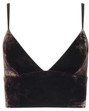 L'Agence Aislin Velvet Bralette - Black