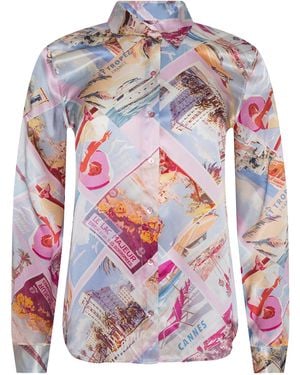 L'Agence Tyler Silk Blouse Top - Multicolor