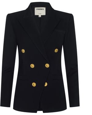 L'Agence Kyomi Double-Breasted Blazer - Blue