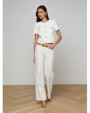 L'Agence Joanne Low-Rise Wide-Leg Jean - Gray