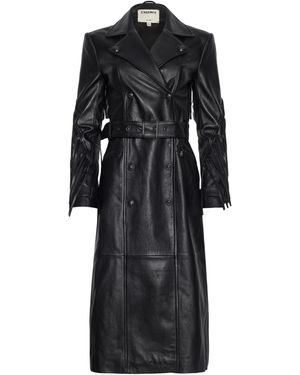 L'Agence Celina Fringed Leather Trench - Black