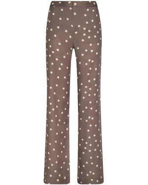 L'Agence Pantalon Droit Livvy, Cardamome/Motif À Pois Écru - Multicolore