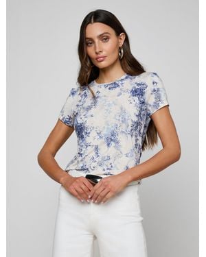 L'Agence Ressi Fitted T-Shirt - Blue