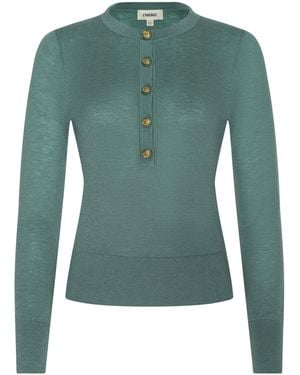 L'Agence Ronda Knit Henley Top - Green