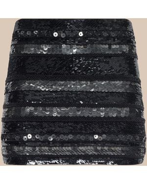 L'Agence Dion Sequin Mini Skirt - Natural