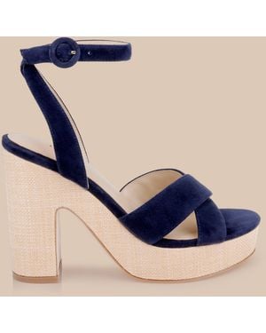 L'Agence Sandrine Platform Sandal - Blue