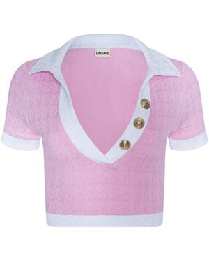 L'Agence 'Agence Anastasia Cropped Rashguard - Pink