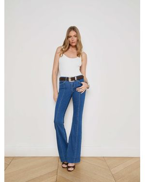 L'Agence Lenora Low-Rise Flare Jean - Blue