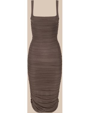 L'Agence Anya Shirred Dress - Natural