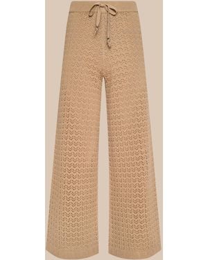 L'Agence Gaelle Pointelle Knit Pants - Natural