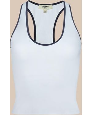 L'Agence Martina Racerback Tennis Tank Top - Blue