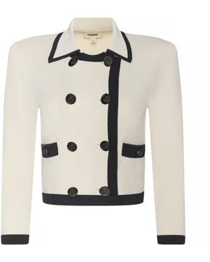 L'Agence Janu Cropped Knit Jacket - White