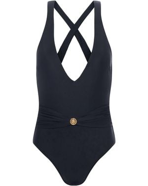 L'Agence Lisa Plunge One-Piece Swimsuit - Multicolour