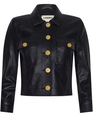 L'Agence Kumi Cropped Leather Jacket - Multicolor