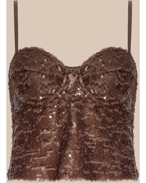 L'Agence Lior Sequin Top - Brown