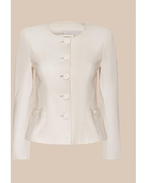 L'Agence Mariella Leather Jacket - Natural