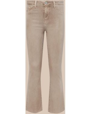 L'Agence Kendra Coated Cropped Flare Jean - White