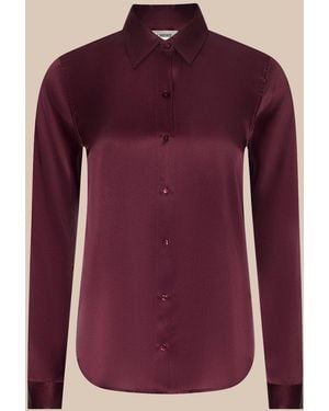 L'Agence Tyler Silk Blouse Top - Purple