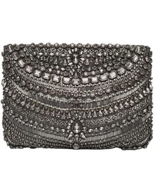 L'Agence Eclipse Crystal Clutch - Grey