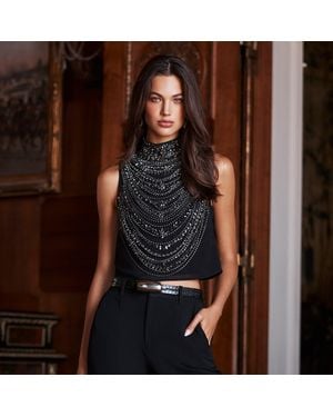 L'Agence 'Agence Yun Draped Crystal Tank Top - Black