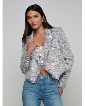 L'Agence Marv Tweed Blazer - Grey