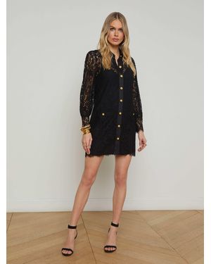 L'Agence Sakura Lace Shift Dress - Black