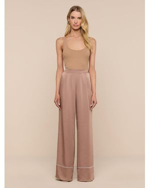 L'Agence Tavia Satin Trouser - Natural