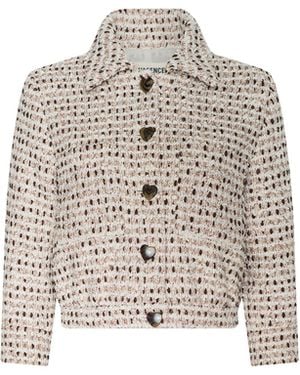 L'Agence Jia Cropped Tweed Jacket - Natural