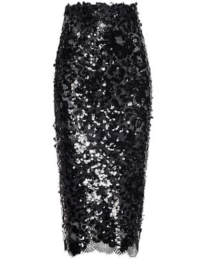 L'Agence Makena Sequin Pencil Skirt - Natural