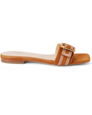 L'Agence Aurelie Buckle Sandal - White
