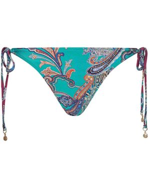 L'Agence Britt Tie-Side Bikini Bottom - Blue