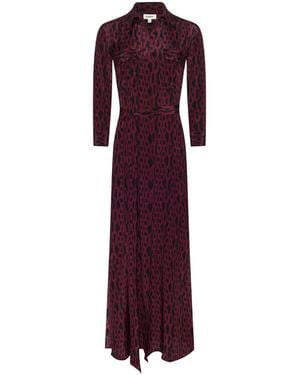 L'Agence Cameron Silk Shirt Dress - Purple