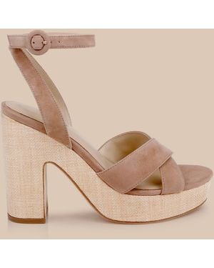 L'Agence Sandrine Platform Sandal - Natural