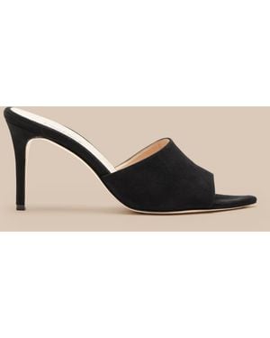 L'Agence Lolita Suede Open-Toe Mule - Black