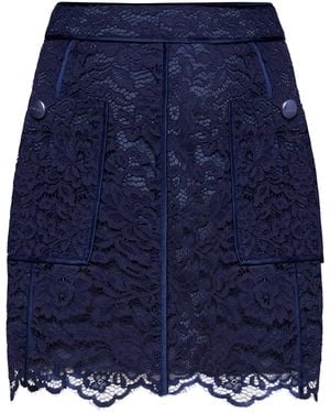 L'Agence Riven Lace Mini Skirt - Blue