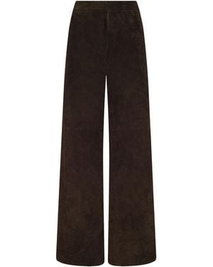L'Agence Livvy Suede Trouser - Brown