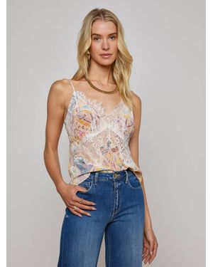 L'Agence 'Agence Kilah Silk Lace Camisole - Blue