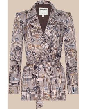 L'Agence Aven Wrap Blazer - Brown