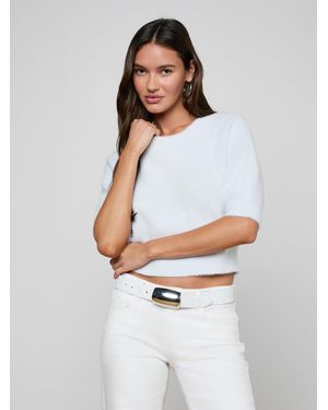 L'Agence Guinevere Cropped Pullover - White