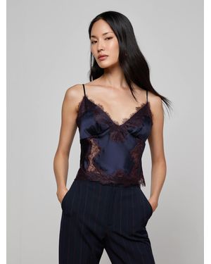 L'Agence Kimber Silk Lace Camisole - Blue