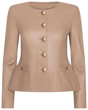 L'Agence Mariella Leather Jacket - Natural