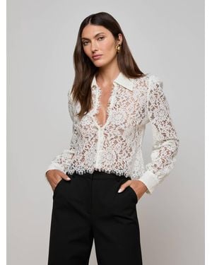 L'Agence 'Agence Anita Lace Blouse Top - White