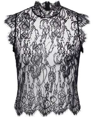 L'Agence Tours Lace Top - Black