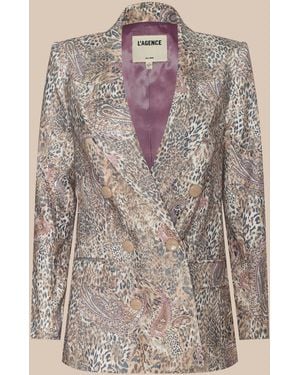 L'Agence Cambrie Oversized Linen-Blend Blazer - Natural