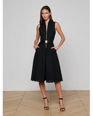 L'Agence Kylo Lace Shirt Dress - Black