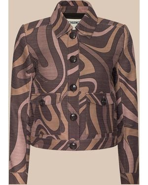 L'Agence Nyx Cropped Jacket - Brown