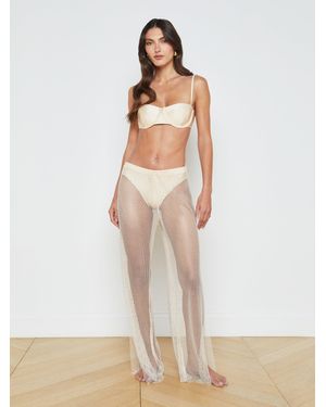 L'Agence Noemi Mesh Cover-up Pant - White