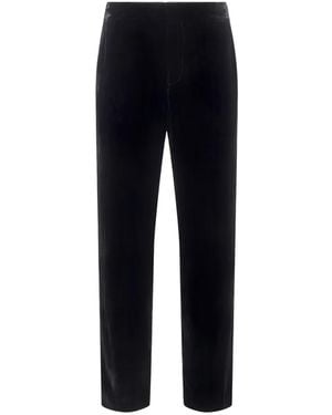 L'Agence High-Rise Velvet Straight-Leg Trousers - Black