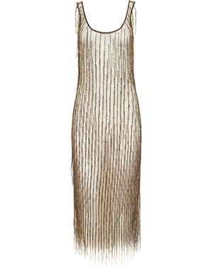 L'Agence Gracelynn Beaded Fringe Dress - Multicolor